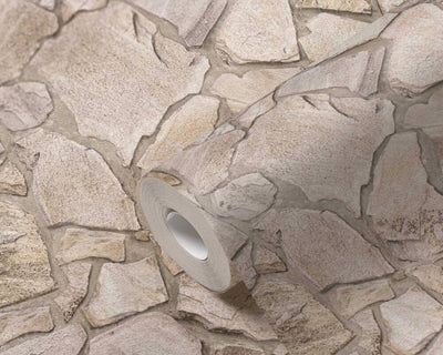 product image for Stone Deco Abstract Wallpaper in Neutral/Cream 82