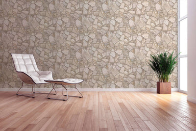 product image for Stone Deco Abstract Wallpaper in Neutral/Cream 56