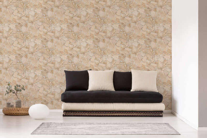 media image for Stone Deco Abstract Wallpaper in Beige/Cream 299