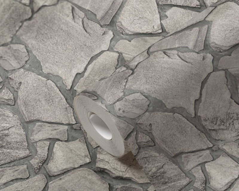 media image for Stone Deco Abstract Wallpaper in Grey 277