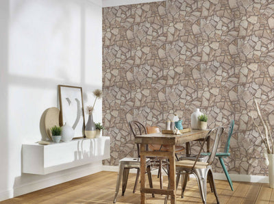 product image for Stone Deco Abstract Wallpaper in Taupe 8