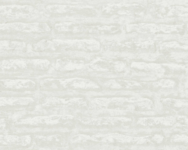 media image for Light Brick Wallpaper in Grey/White 273