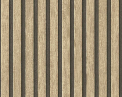 product image for Wood Stripes Wallpaper in Light Brown/Black 12