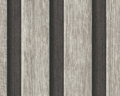 product image for Wood Stripes Wallpaper in Grey/Black 92