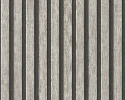 product image for Wood Stripes Wallpaper in Grey/Black 55