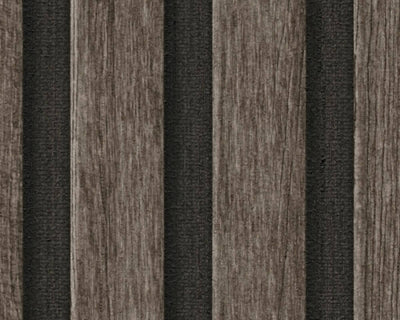 product image for Wood Stripes Wallpaper in Dark Brown/Black 9