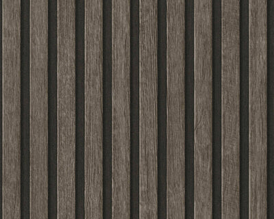 product image of Wood Stripes Wallpaper in Dark Brown/Black 563