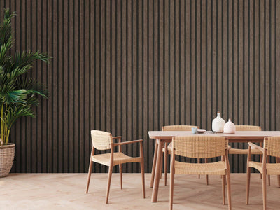 product image for Wood Stripes Wallpaper in Dark Brown/Black 73