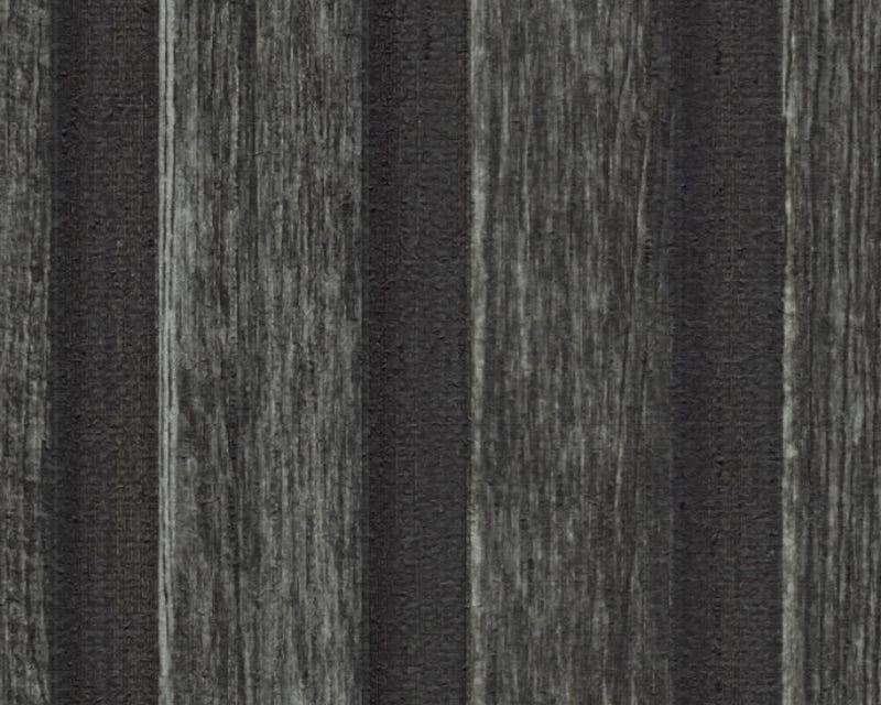 media image for Wood Stripes Wallpaper in Dark Grey/Black 293