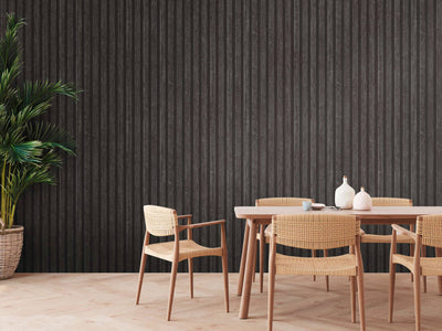 product image for Wood Stripes Wallpaper in Dark Grey/Black 27