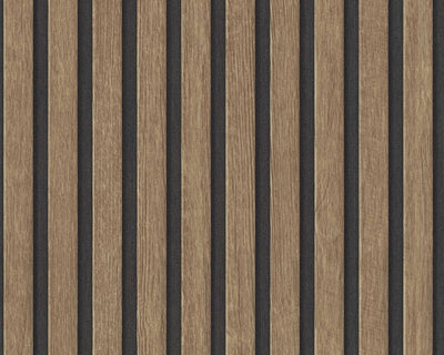 product image of Wood Stripes Wallpaper in Brown/Black 544