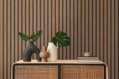 product image for Wood Stripes Wallpaper in Brown/Black 37