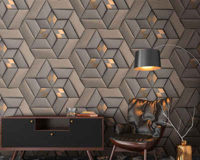 product image of Geo Graphic Wall Mural in Grey 596