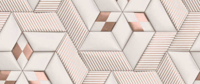 product image for Geo Graphic Wall Mural in Cream//Pink 46