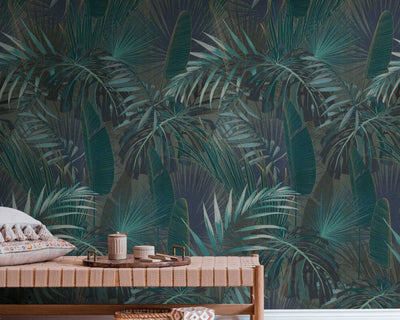 product image of Lea Botanical Wall Mural in Green/Grey/Blue 543