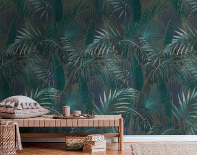 product image for Lea Botanical Wall Mural in Green/Grey/Blue 42