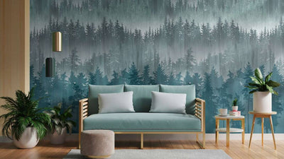 product image for Björn Wall Mural in Blue/Green/Grey 95