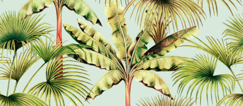 media image for Zoe Tropical Wall Mural in Blue/Green 287