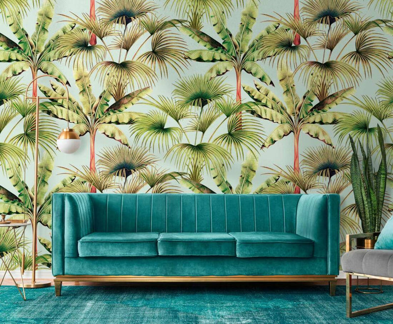 media image for Zoe Tropical Wall Mural in Blue/Green 291