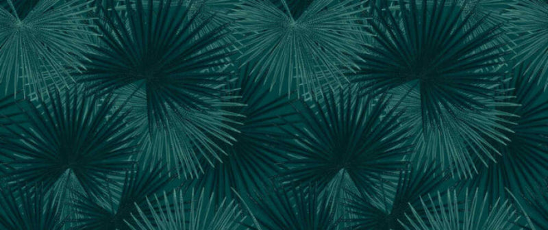 media image for Zoe Botanical Wall Mural in Blue/Green 273