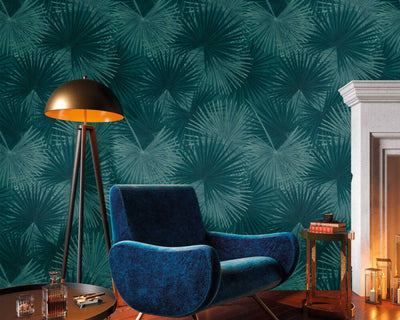 product image of Zoe Botanical Wall Mural in Blue/Green 542