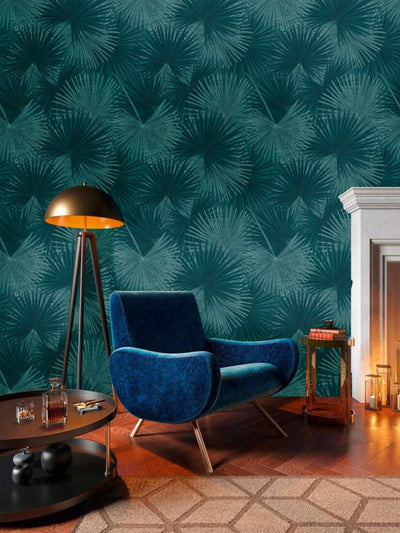 product image for Zoe Botanical Wall Mural in Blue/Green 37