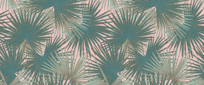media image for Zoe Botanical Wall Mural in Green/Pink 272