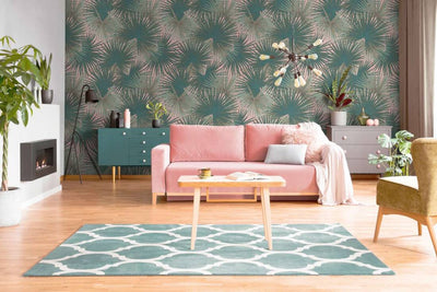 product image for Zoe Botanical Wall Mural in Green/Pink 42