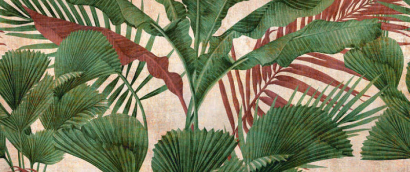 media image for Lea Jungle Wall Mural in Green/Beige 287