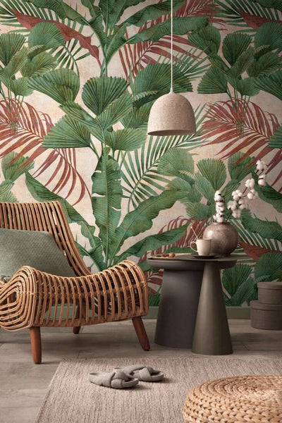 product image for Lea Jungle Wall Mural in Green/Beige 33