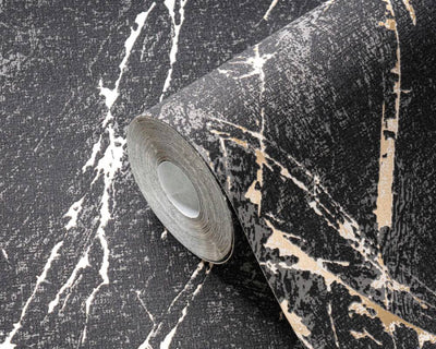 product image for Stone Streak Wallpaper in Black/Gold 82