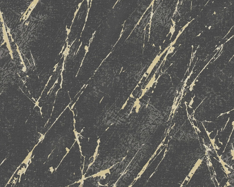 media image for Stone Streak Wallpaper in Black/Gold 236