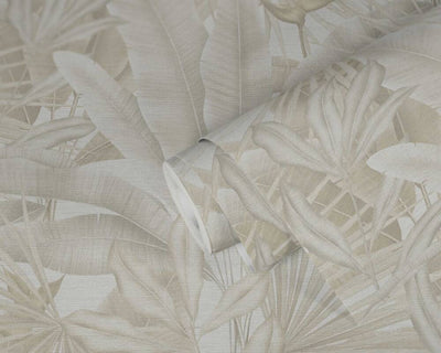 product image for Jungle Leaf Large Floral Wallpaper in Beige/Cream/Grey 81