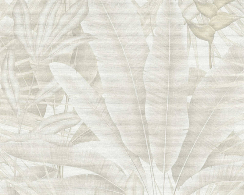 media image for Jungle Leaf Large Floral Wallpaper in Beige/Cream/Grey 248