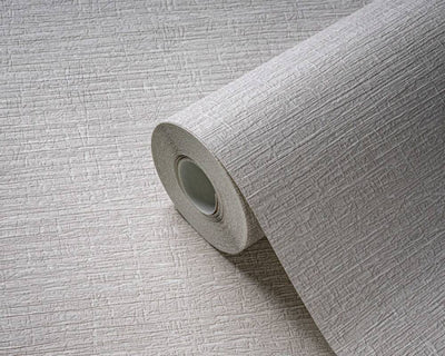 product image for Textile-Look Light Texture Wallpaper in Soft Grey 6