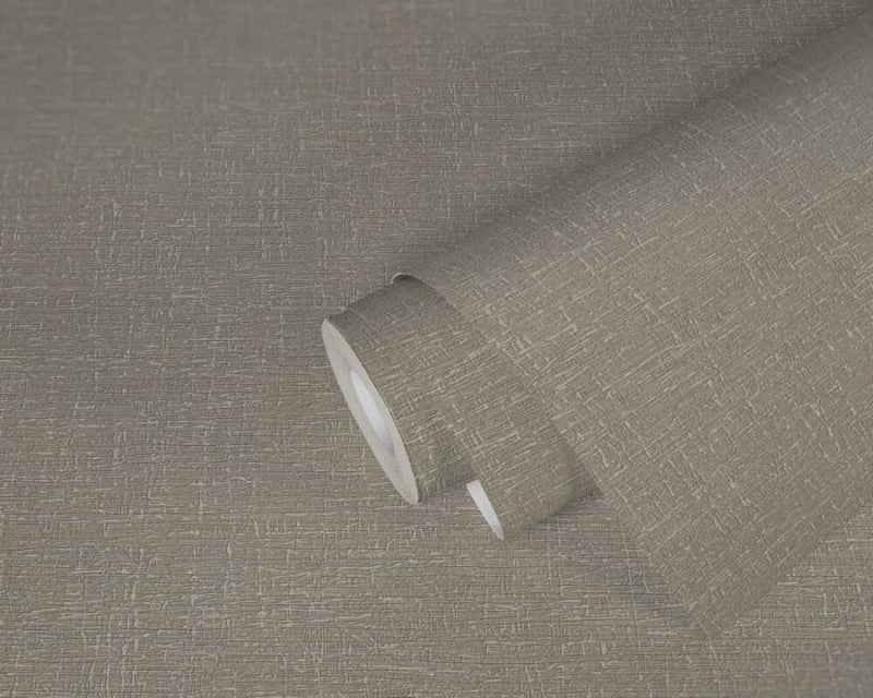 media image for Textile-Look Light Texture Wallpaper in Grey/Brown 286