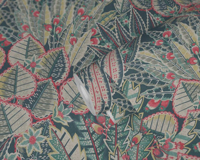 product image for Abstract Leaf Floral Wallpaper in Blue/Green/Red 78