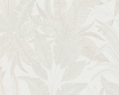 product image for Large Leaf Floral Light Texture Wallpaper in Cream/Beige 73