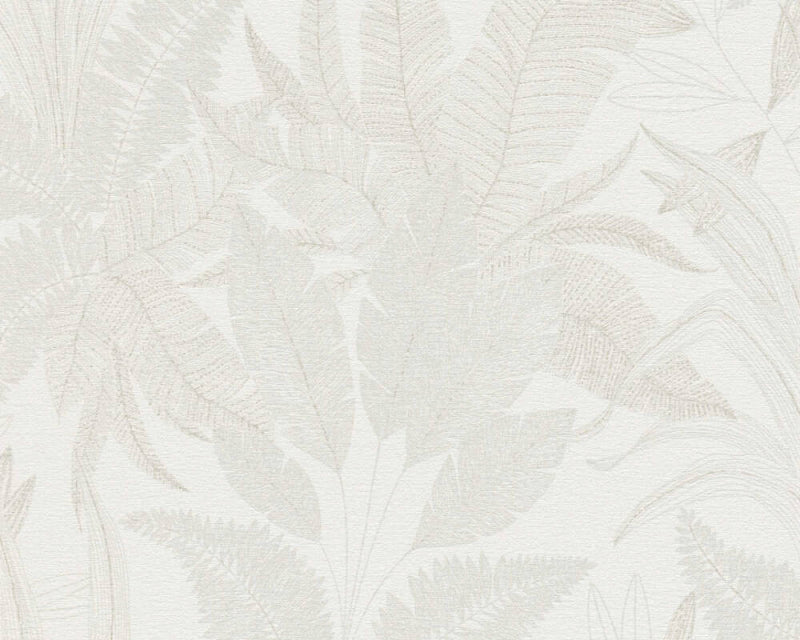 media image for Large Leaf Floral Light Texture Wallpaper in Cream/Beige 252