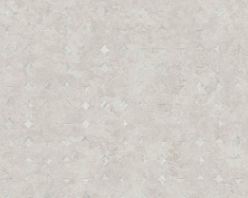 media image for Geo Shapes & Accents Distressed Wallpaper in Beige/Silver 257