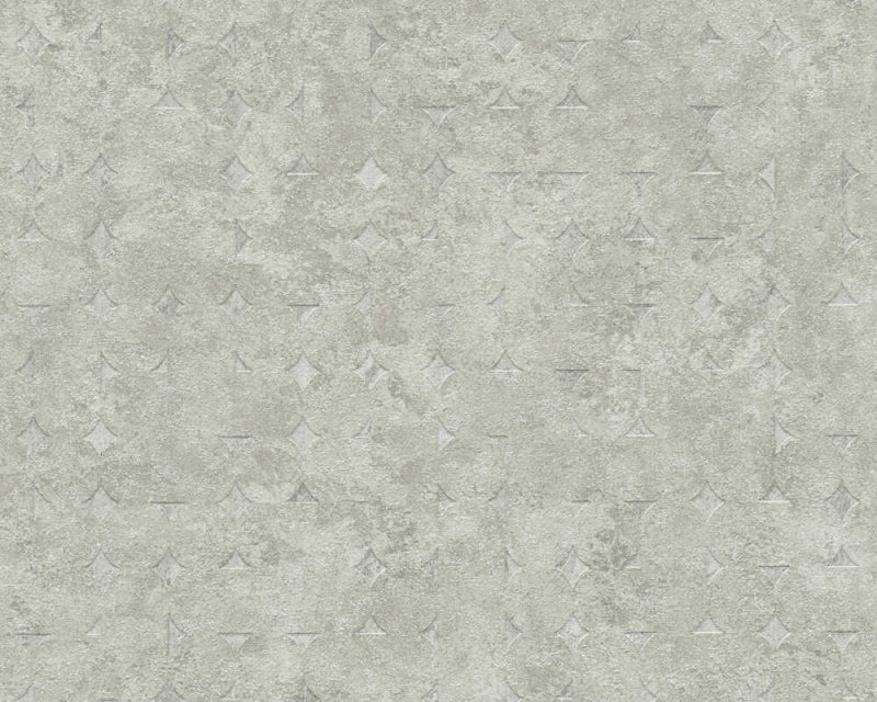 media image for Geo Shapes & Accents Distressed Wallpaper in Cream/Green 286