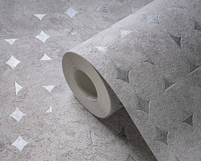 product image for Geo Shapes & Accents Distressed Wallpaper in Light Grey/Silver 84