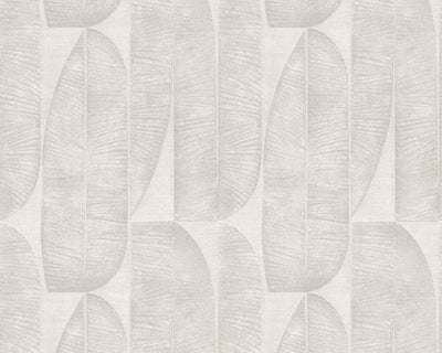 product image for Geometric Leaf Wallpaper in Beige/Grey 36