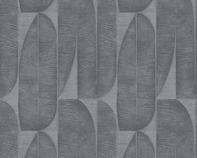 product image for Geometric Leaf Wallpaper in Black/Grey 97