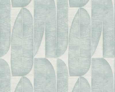 product image for Geometric Leaf Wallpaper in Blue/Cream/Green 33