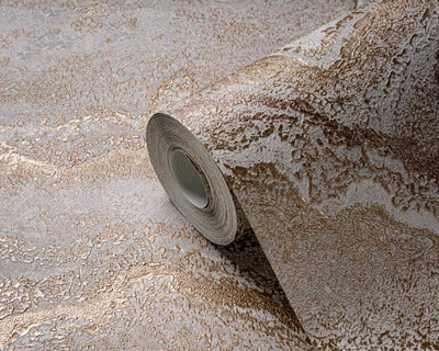 product image for Marbled & Metallic Accents Wallpaper in Beige/Cream/Gold 0