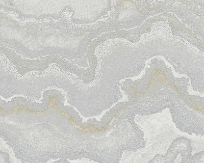 product image of Marbled & Metallic Accents Wallpaper in Grey/Silver/Gold 588