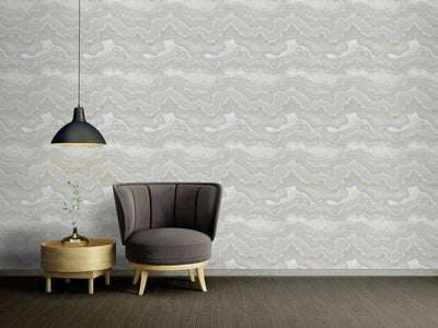 product image for Marbled & Metallic Accents Wallpaper in Grey/Silver/Gold 43