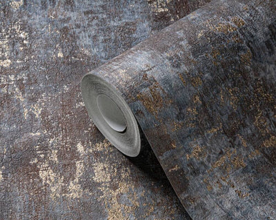 product image for Rust Distressed Wallpaper in Brown/Blue/Gold 68