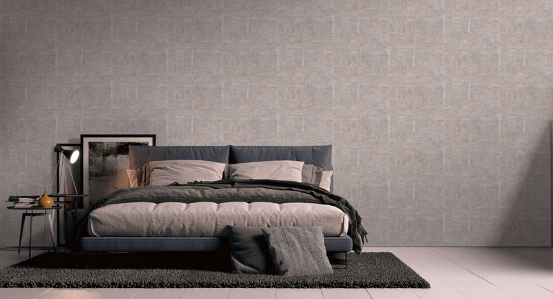 media image for Tile Texture Metallic Effect Wallpaper in Grey/Pink/Silver 269